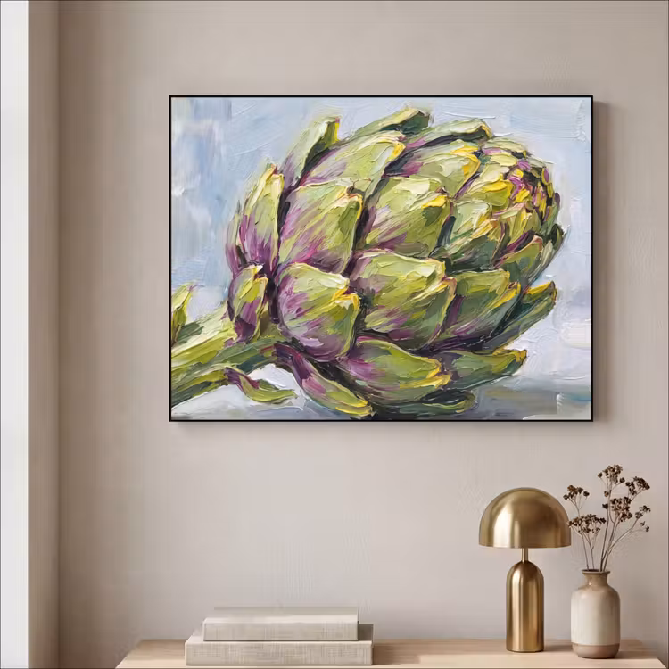 Art frame - Eten - Artisjok - Modern - Eten - Artisjok - Modern Textielframe zwart klein