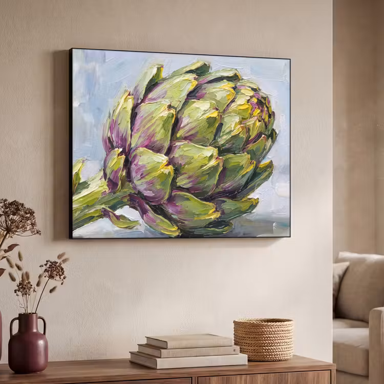 Art frame - Eten - Artisjok - Modern - Eten - Artisjok - Modern Textielframe zwart klein