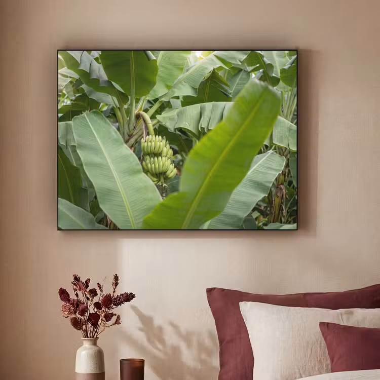 Eten - Bananen - Plantage - Groen Textielframe zwart klein -sfeer1