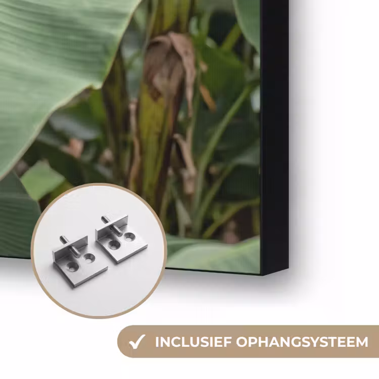 Eten - Bananen - Plantage - Groen Textielframe zwart klein -USP_ophangsysteemNL