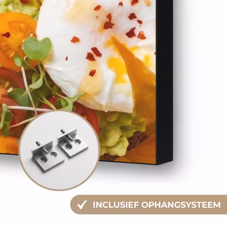 Eten - Brood - Ontbijt - Modern - Kleurrijk Textielframe zwart klein -USP_ophangsysteemNL