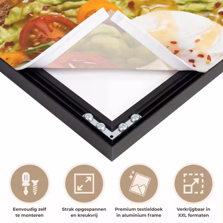 Eten - Brood - Ontbijt - Modern - Kleurrijk Textielframe zwart klein -USP_feed_closeupNL