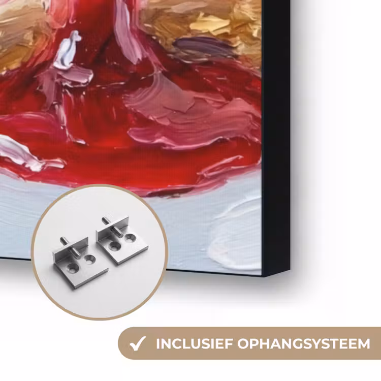 Eten - Cheesecake - Bessen - Abstract - Roze Textielframe zwart klein -USP_ophangsysteemNL