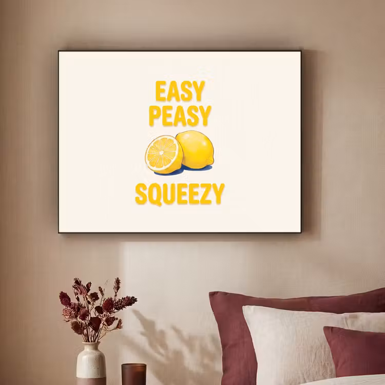 Eten - Citroenen - Keuken - Illustratie - Geel Textielframe zwart klein -sfeer1