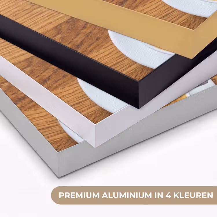 Eten - Croissant - Koffie - Ontbijt - Modern Textielframe zwart klein -USP_kleurenNL