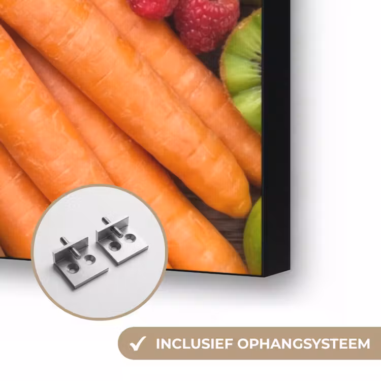 Eten - Fruit - Groenten - Vers - Kleurrijk Textielframe zwart klein -USP_ophangsysteemNL