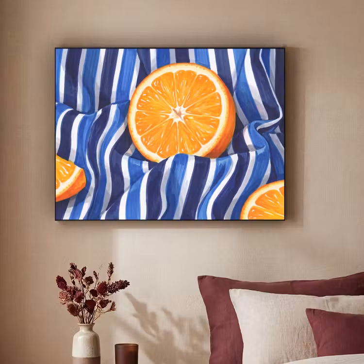 Art frame - Eten - Fruit - Oranje - Eten - Fruit - Oranje Textielframe zwart klein
