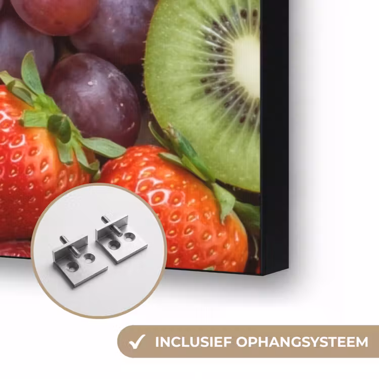 Eten - Fruit - Vers - Kleurrijk - Voeding Textielframe zwart klein -USP_ophangsysteemNL