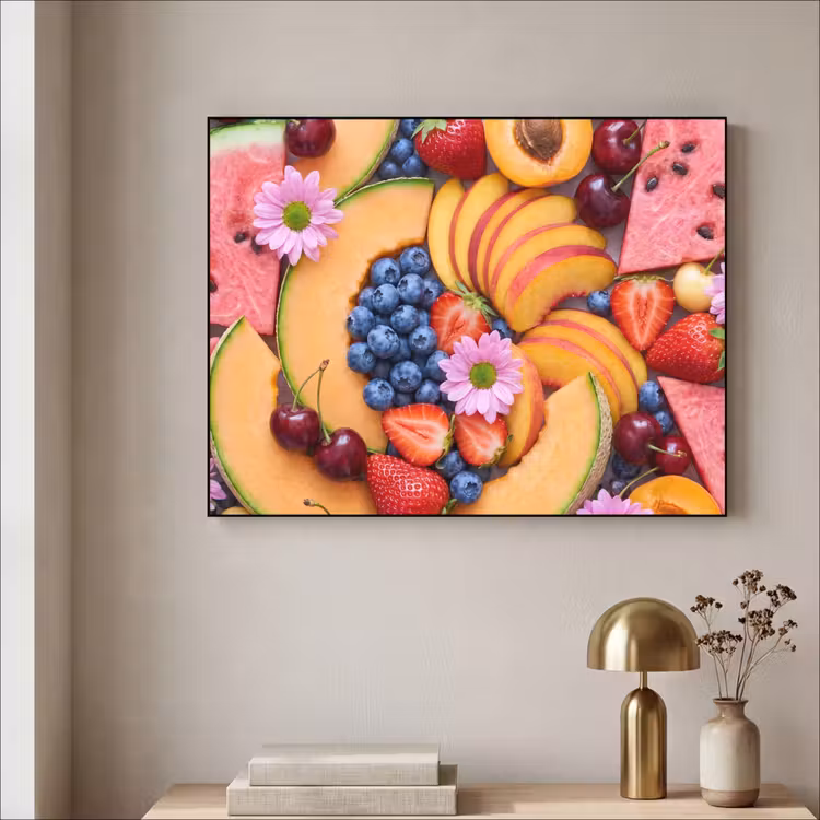 Eten - Fruit - Zomer - Kleurrijk Textielframe zwart klein -sfeer2