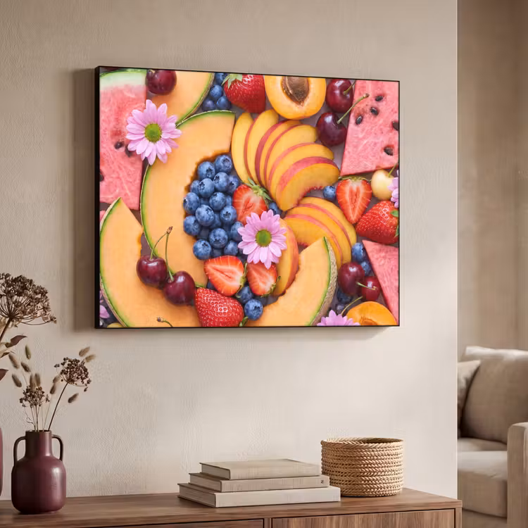 Eten - Fruit - Zomer - Kleurrijk Textielframe zwart klein -sfeer3