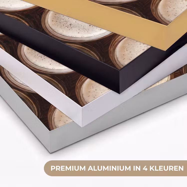 Eten - Glazen - Drank - Patroon - Bruin Textielframe zwart klein -USP_kleurenNL