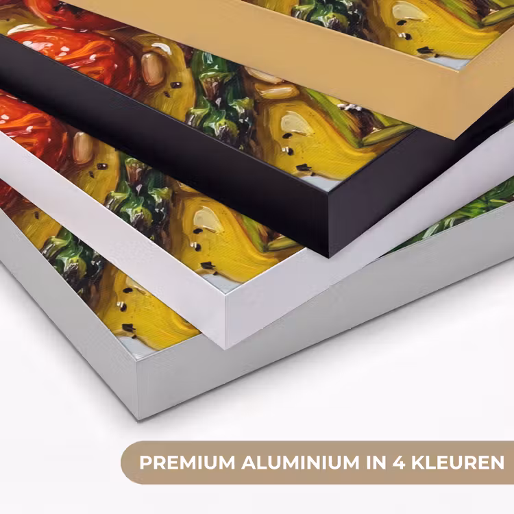Eten - Groenten - Kaas - Modern - Vers Textielframe zwart klein -USP_kleurenNL
