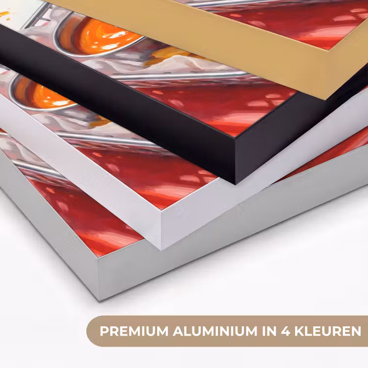 Eten - Hotdog - Fastfood - Modern - Rood Textielframe zwart klein -USP_kleurenNL