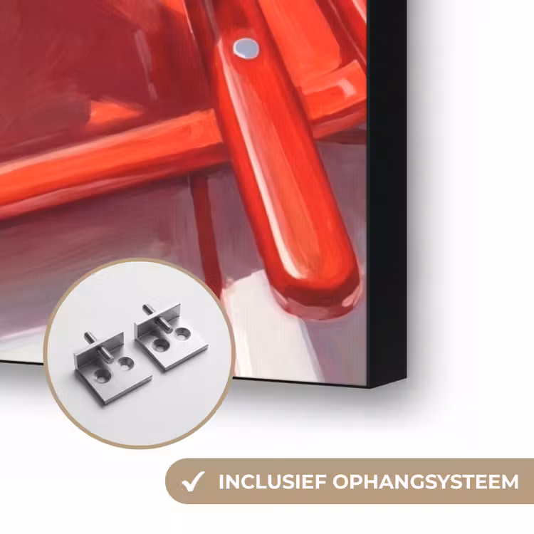 Eten - Hotdog - Fastfood - Modern - Rood Textielframe zwart klein -USP_ophangsysteemNL