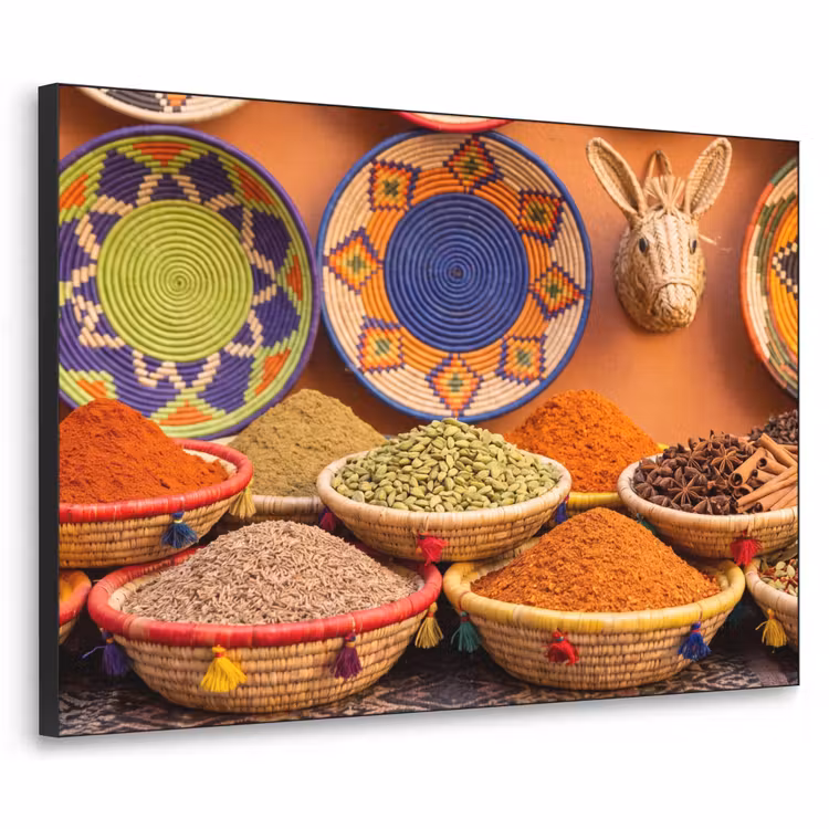 Art frame - Eten - Kleurrijk - Cultuur - Eten - Kleurrijk - Cultuur Textielframe zwart klein