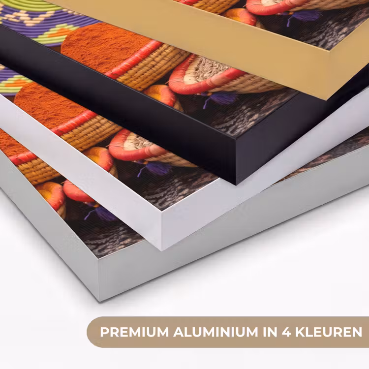 Art frame - Eten - Kleurrijk - Cultuur - Eten - Kleurrijk - Cultuur Textielframe zwart klein