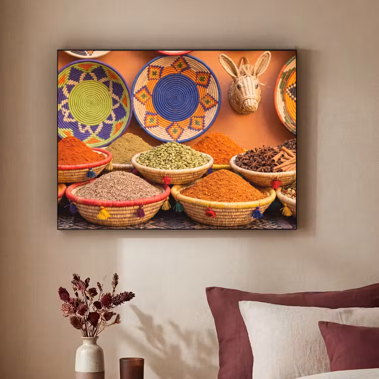Art frame - Eten - Kleurrijk - Cultuur - Eten - Kleurrijk - Cultuur Textielframe zwart klein