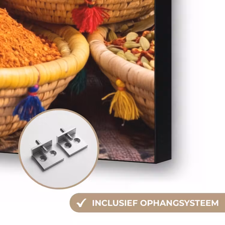Art frame - Eten - Kleurrijk - Cultuur - Eten - Kleurrijk - Cultuur Textielframe zwart klein