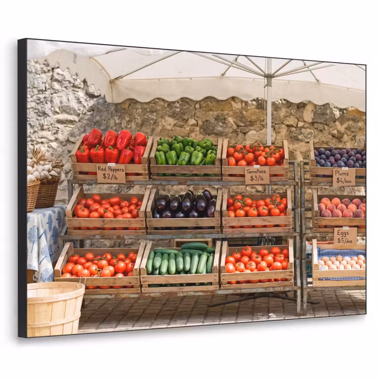 Art frame - Eten - Markt - Vers - Eten - Markt - Vers Textielframe zwart klein