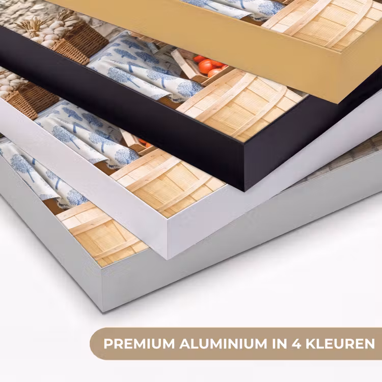 Art frame - Eten - Markt - Vers - Eten - Markt - Vers Textielframe zwart klein