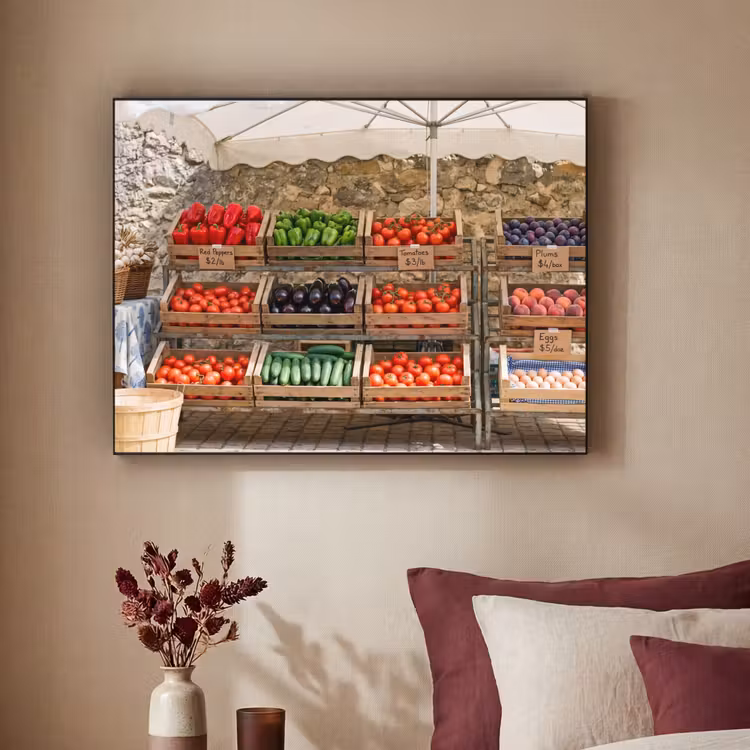 Art frame - Eten - Markt - Vers - Eten - Markt - Vers Textielframe zwart klein