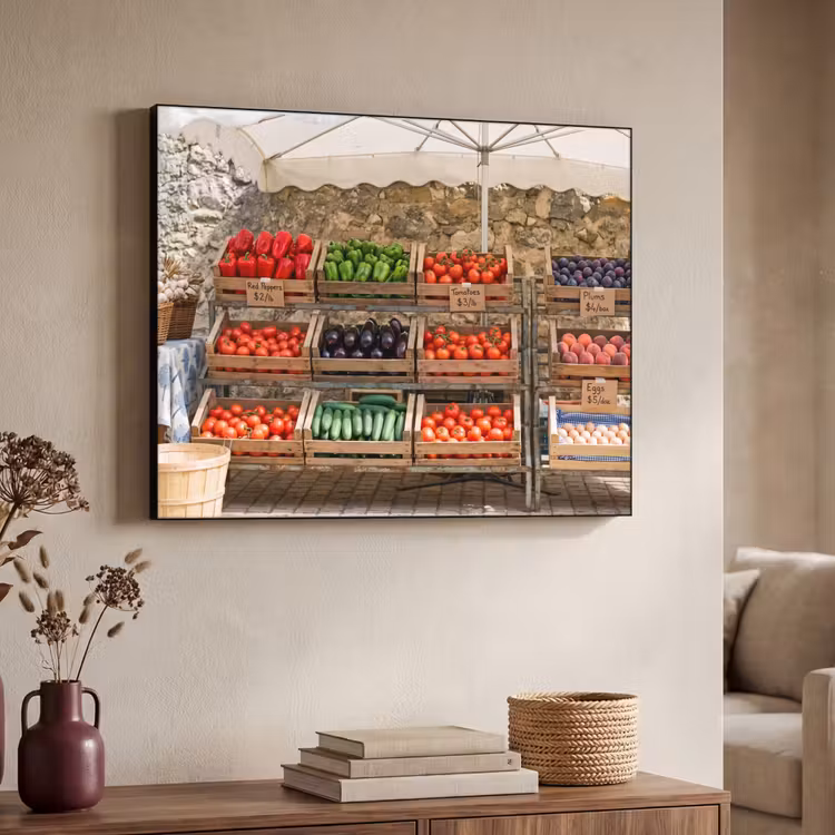 Art frame - Eten - Markt - Vers - Eten - Markt - Vers Textielframe zwart klein