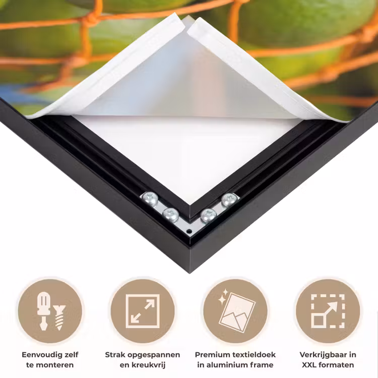 Eten - Net - Groen - Markt Textielframe zwart klein -USP_feed_closeupNL