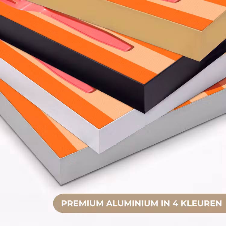 Eten - Oester - Zeevruchten - Oranje - Modern Textielframe zwart klein -USP_kleurenNL