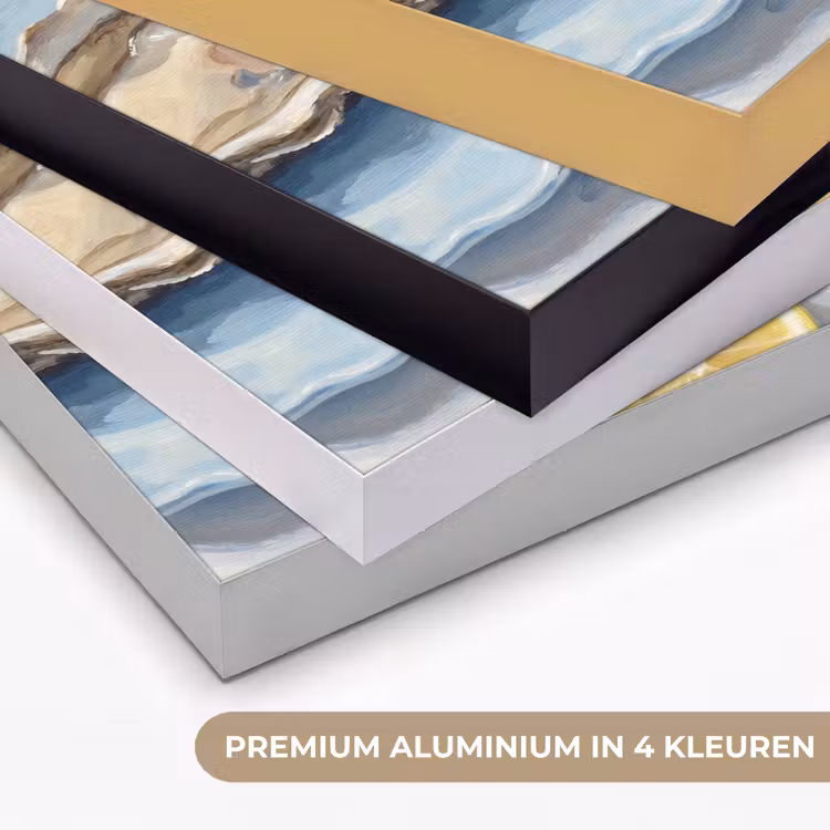 Eten - Oesters - Citroenen - Modern - Geel Textielframe zwart klein -USP_kleurenNL