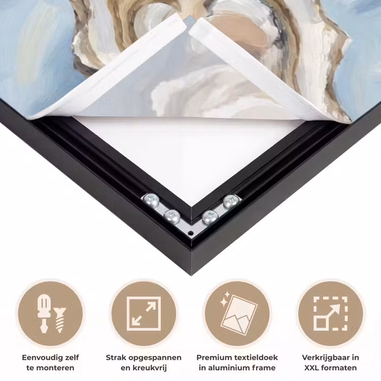 Eten - Oesters - Citroenen - Modern - Geel Textielframe zwart klein -USP_feed_closeupNL