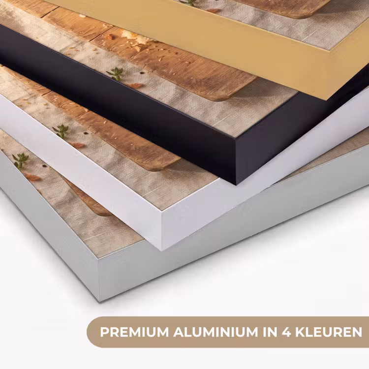 Eten - Ontbijt - Hout - Rustiek - Geel Textielframe zwart klein -USP_kleurenNL