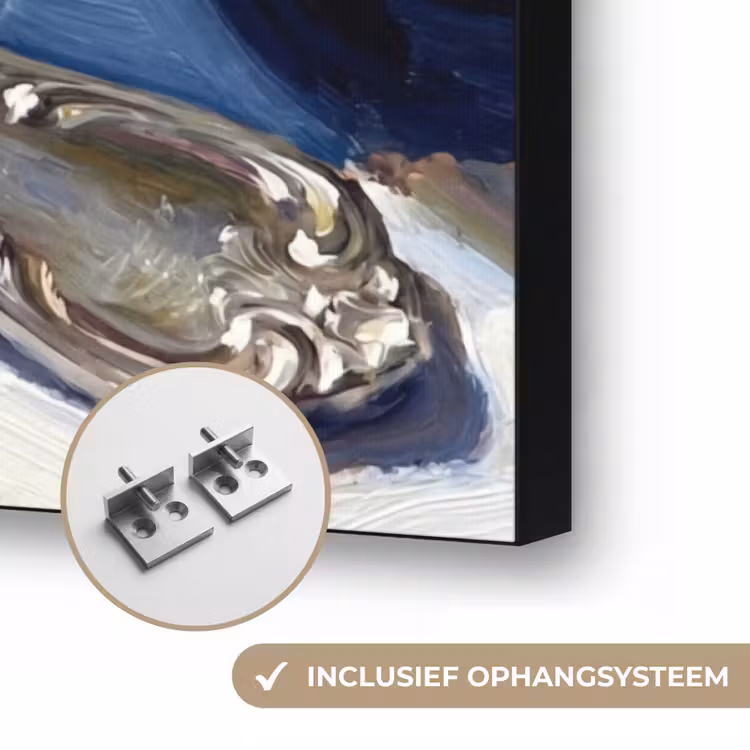 Eten - Passievrucht - Tropisch - Modern - Kleurrijk Textielframe zwart klein -USP_ophangsysteemNL