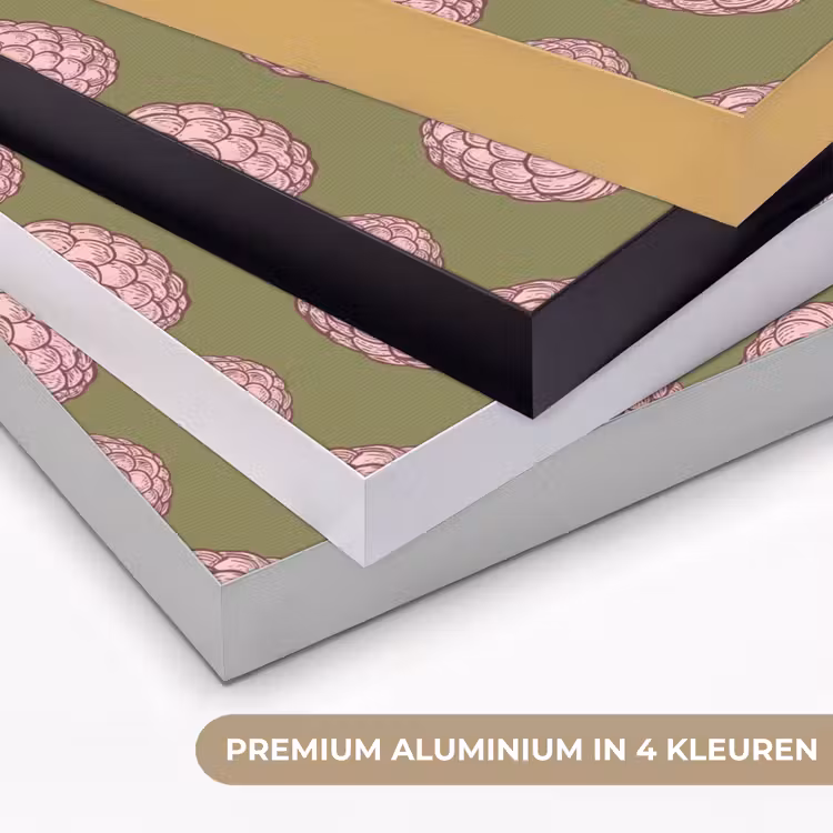 Eten - Patroon - Illustratie - Roze - Groen Textielframe zwart klein -USP_kleurenNL