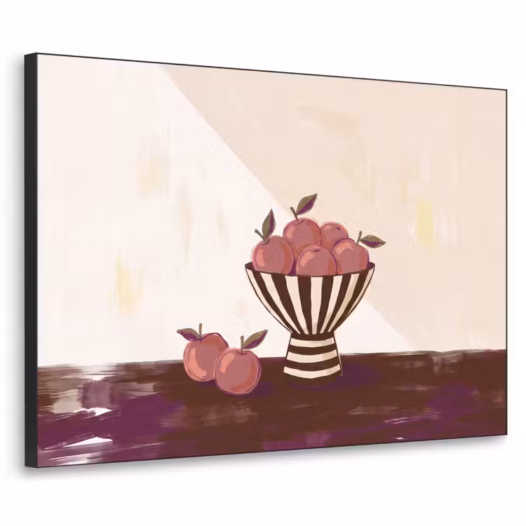 Eten - Schaal - Stilleven - Modern - Rood Textielframe zwart klein -3d