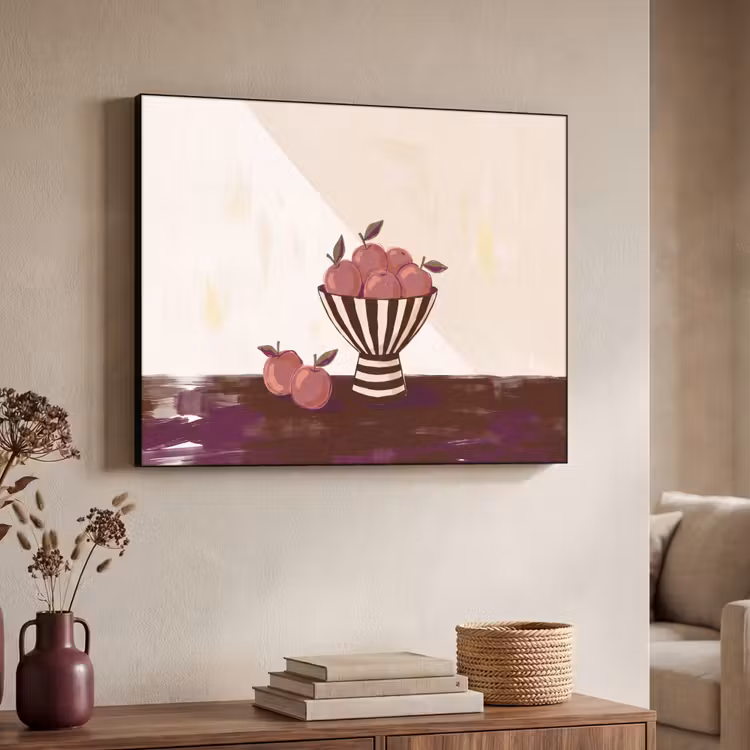 Eten - Schaal - Stilleven - Modern - Rood Textielframe zwart klein -sfeer3