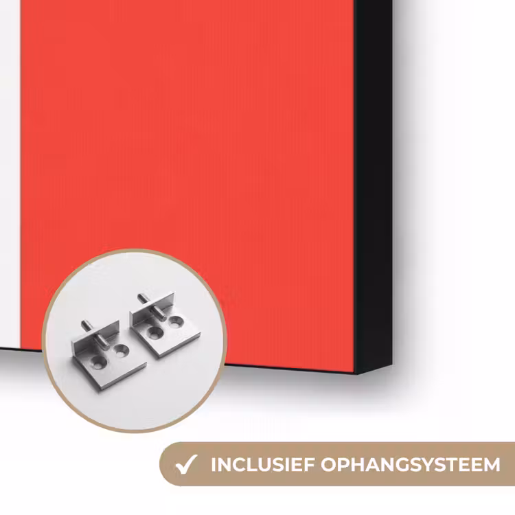 Eten - Spreuk - Keuken - Grafisch - Rood-Wit Textielframe zwart klein -USP_ophangsysteemNL