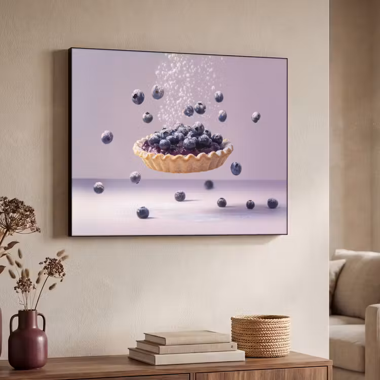 Eten - Taart - Bessen - Blauw Textielframe - compleet frame klein -sfeer3