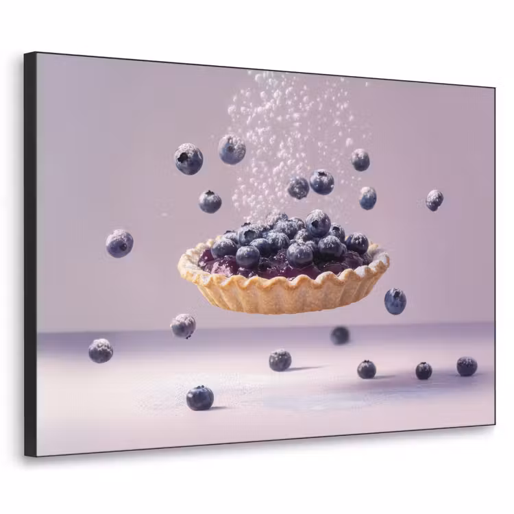 Eten - Taart - Bessen - Blauw Textielframe zwart klein -3d