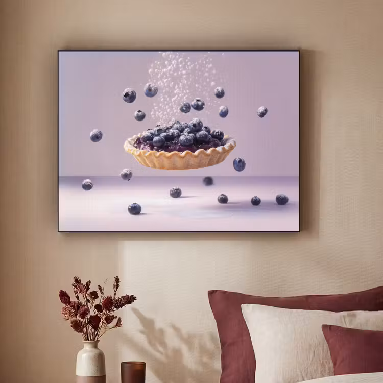 Eten - Taart - Bessen - Blauw Textielframe zwart klein -sfeer1