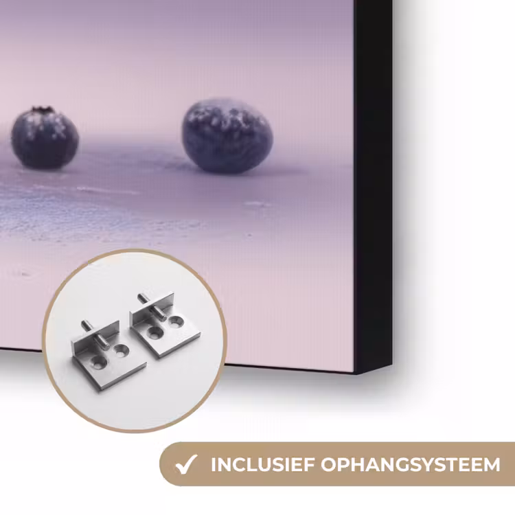Eten - Taart - Bessen - Blauw Textielframe zwart klein -USP_ophangsysteemNL