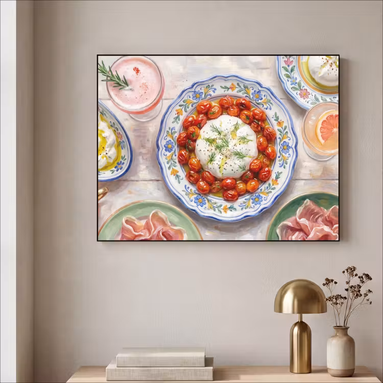 Eten - Tafel - Divers - Modern Textielframe zwart klein -sfeer2