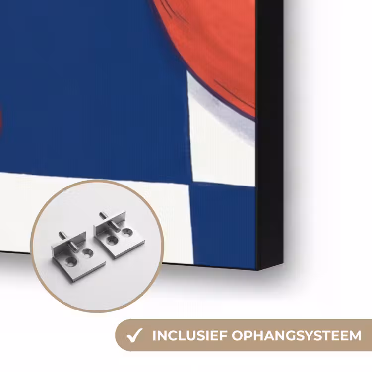 Eten - Tomaten - Keuken - Illustratie - Rood-Blauw Textielframe zwart klein -USP_ophangsysteemNL