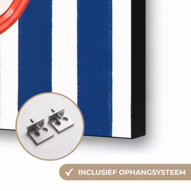 Eten - Vis - Blik - Illustratie - Rood Textielframe zwart klein -USP_ophangsysteemNL