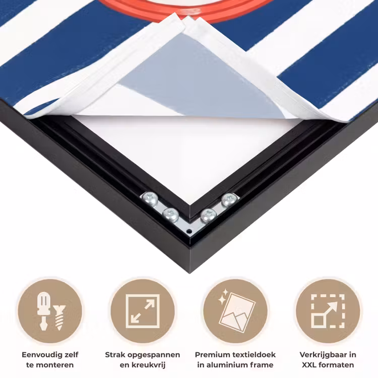 Eten - Vis - Blik - Illustratie - Rood Textielframe zwart klein -USP_feed_closeupNL