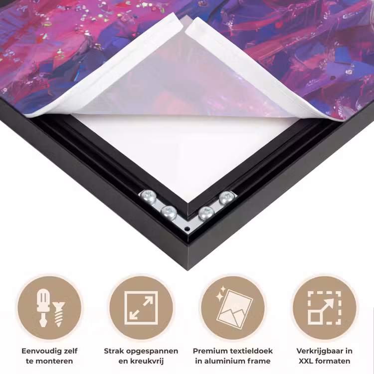 Expressief - Microfoon - Paars Textielframe zwart klein -USP_feed_closeupNL