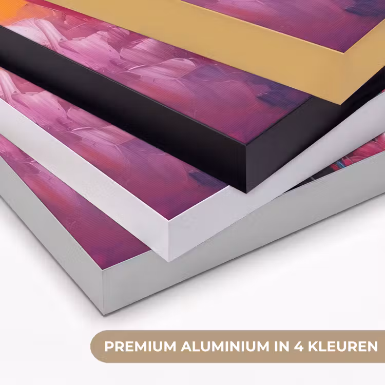 Felle bloemen - Dynamisch - Levendig Textielframe zwart klein -USP_kleurenNL