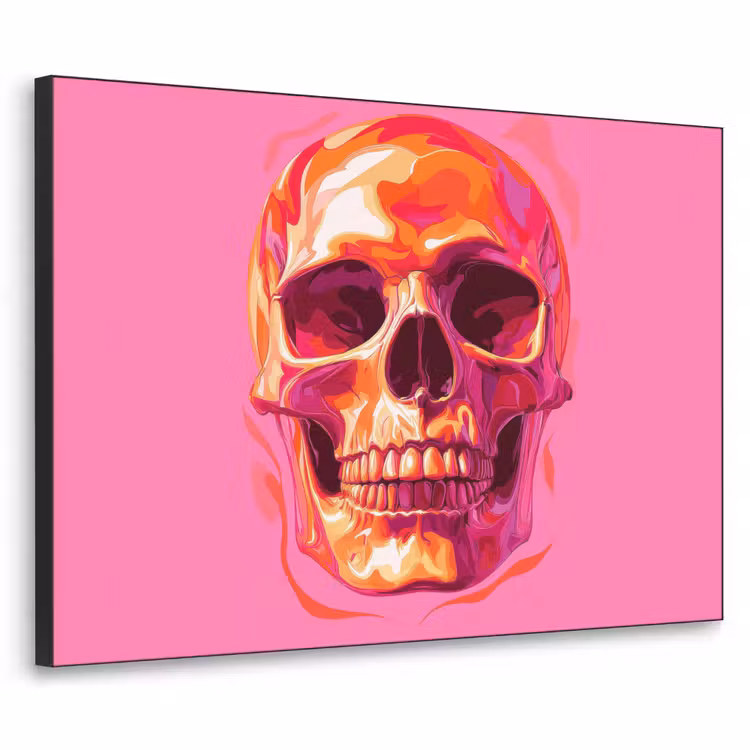 Felroze - Tanden - Schedel Textielframe zwart klein -3d