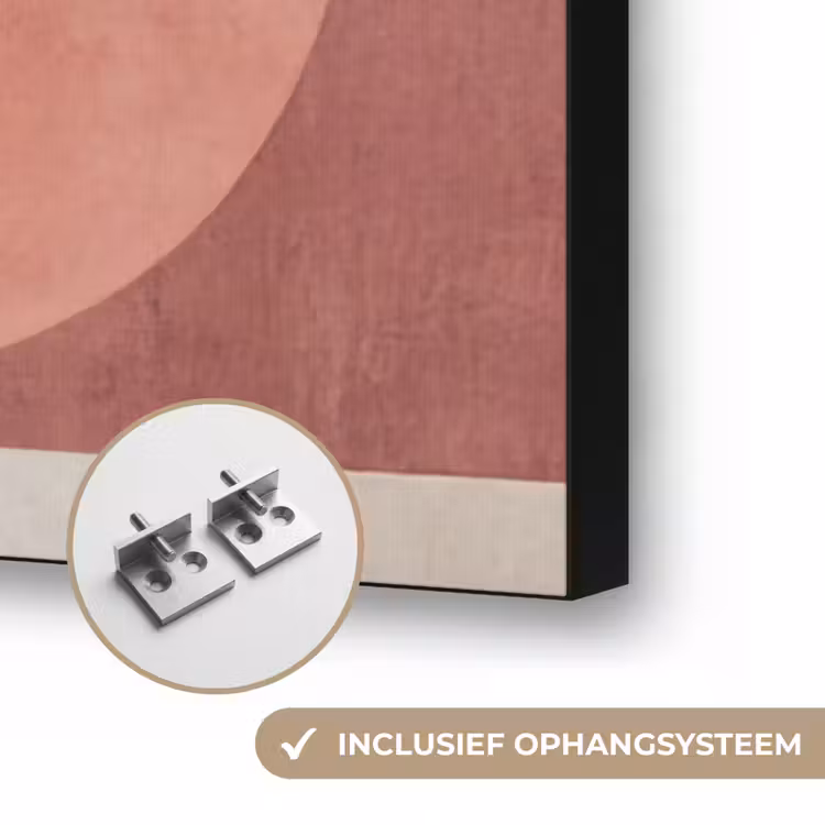 Figuren - Abstract - Roze Textielframe zwart klein -USP_ophangsysteemNL