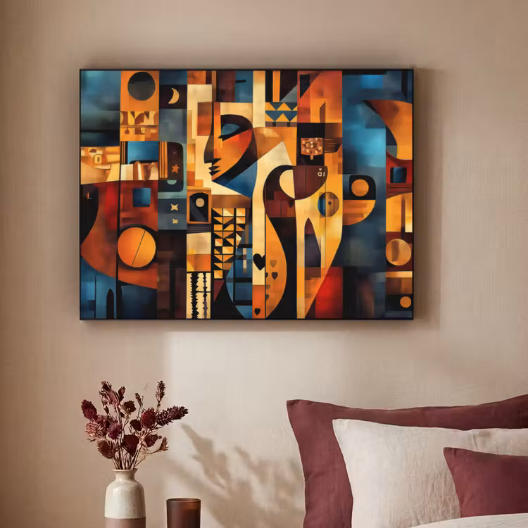 Figuren - Abstract - Symbolen Textielframe - compleet frame klein -sfeer1