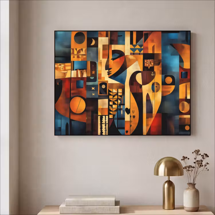 Figuren - Abstract - Symbolen Textielframe - compleet frame klein -sfeer2